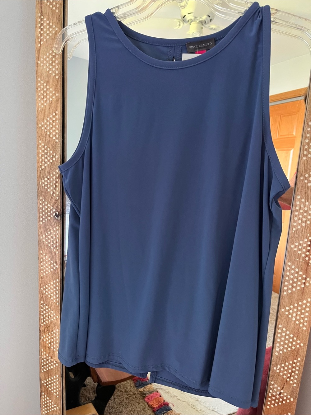 Vince Camuto Navy Sleeveless Blouse